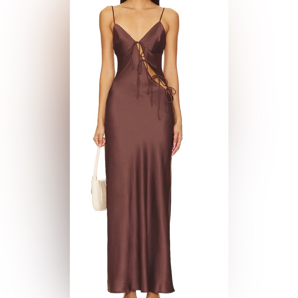 LIONESS brown/chocolate tie dress- size 0/XS. Worn once